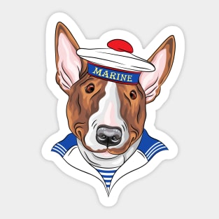 Bull Terrier breed in cap Sticker